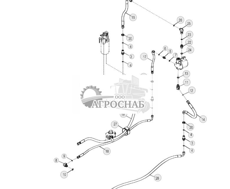 Гидравлические линии привода стандартного вентилятора (с байпасной линией) - ST1801 72.jpg